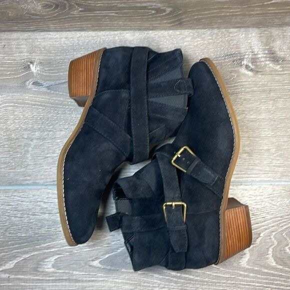 Cole Haan Grand OS Jensyn Womens Sz 7.5B Black Leather Pull On Buckle Ankle Boot - Picture 9 of 11